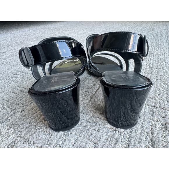 Stuart Weitzman Milanese Black Patent Leather Slingback strap Sandals 8N 8 Heels - Picture 6 of 10